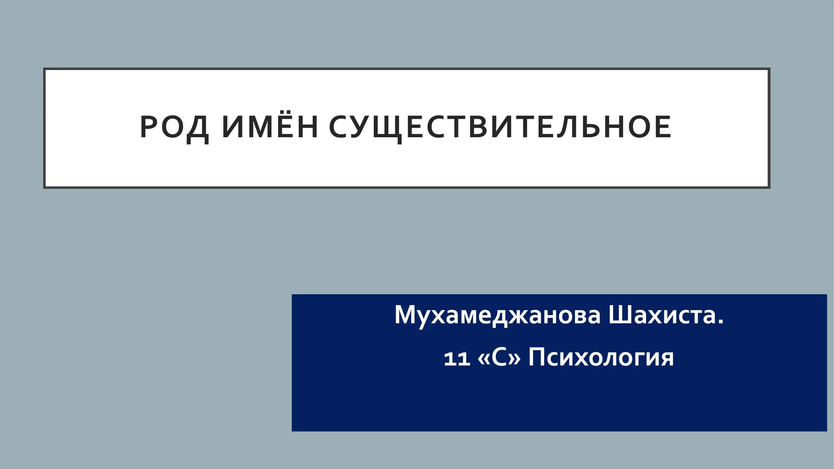 Род имен существительное 1