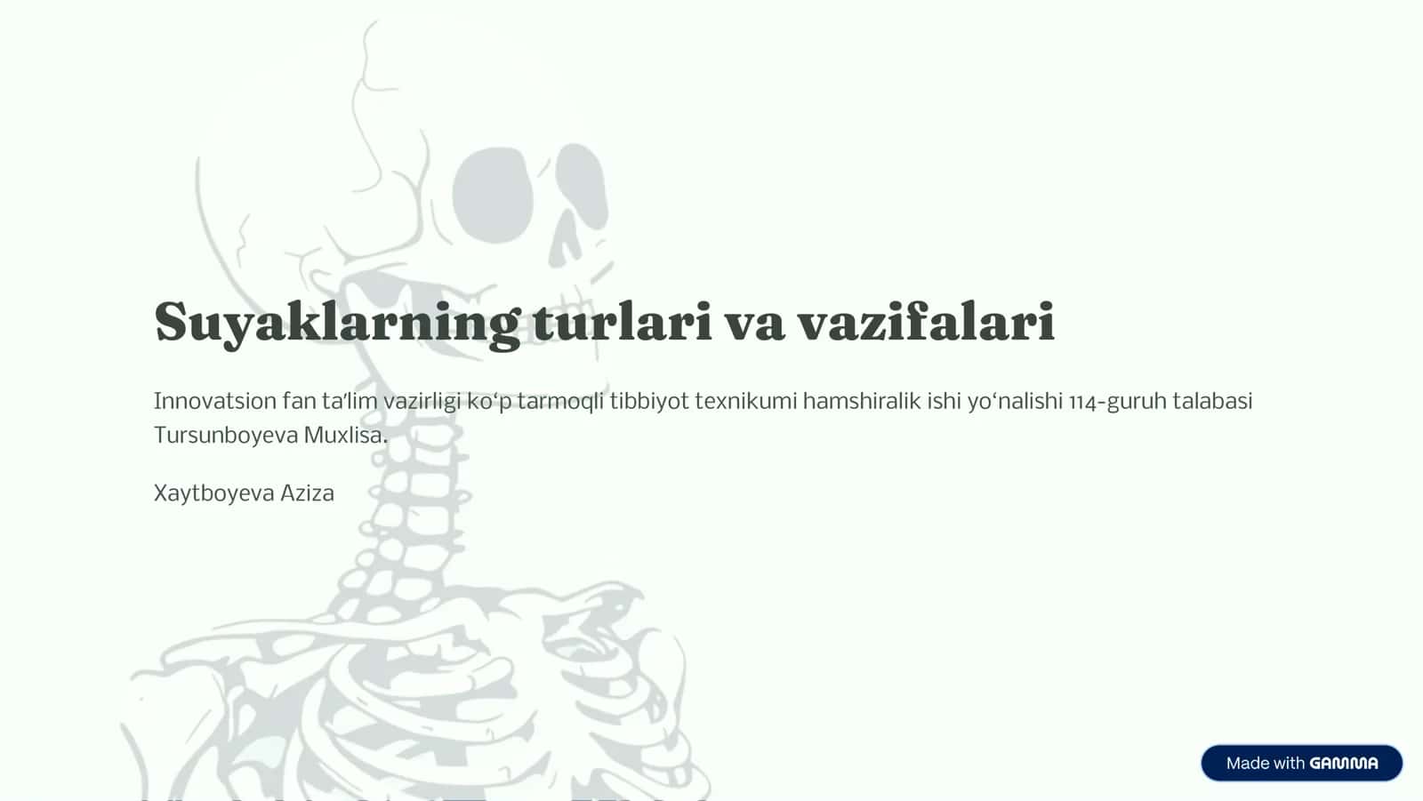 Suyaklarning turlari va vazifalari 1