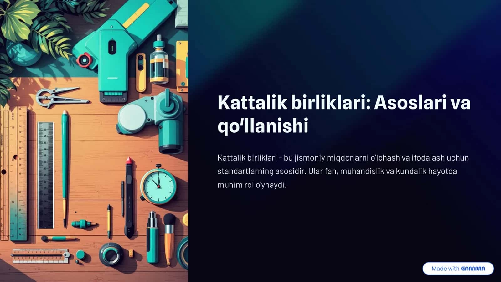 Kattalik birliklari: Asoslari va qo'llanishi 1