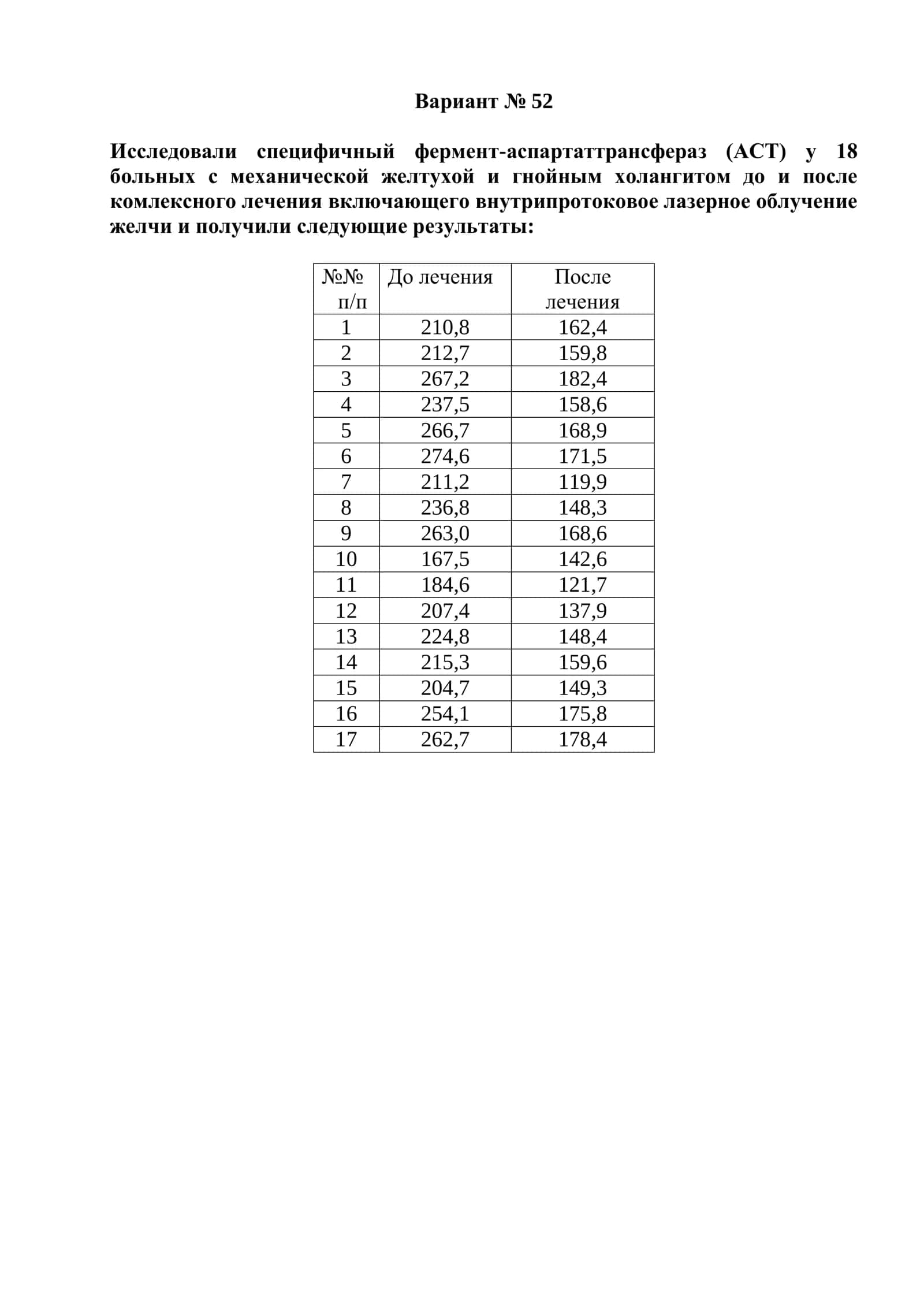 Вариант № 52 1