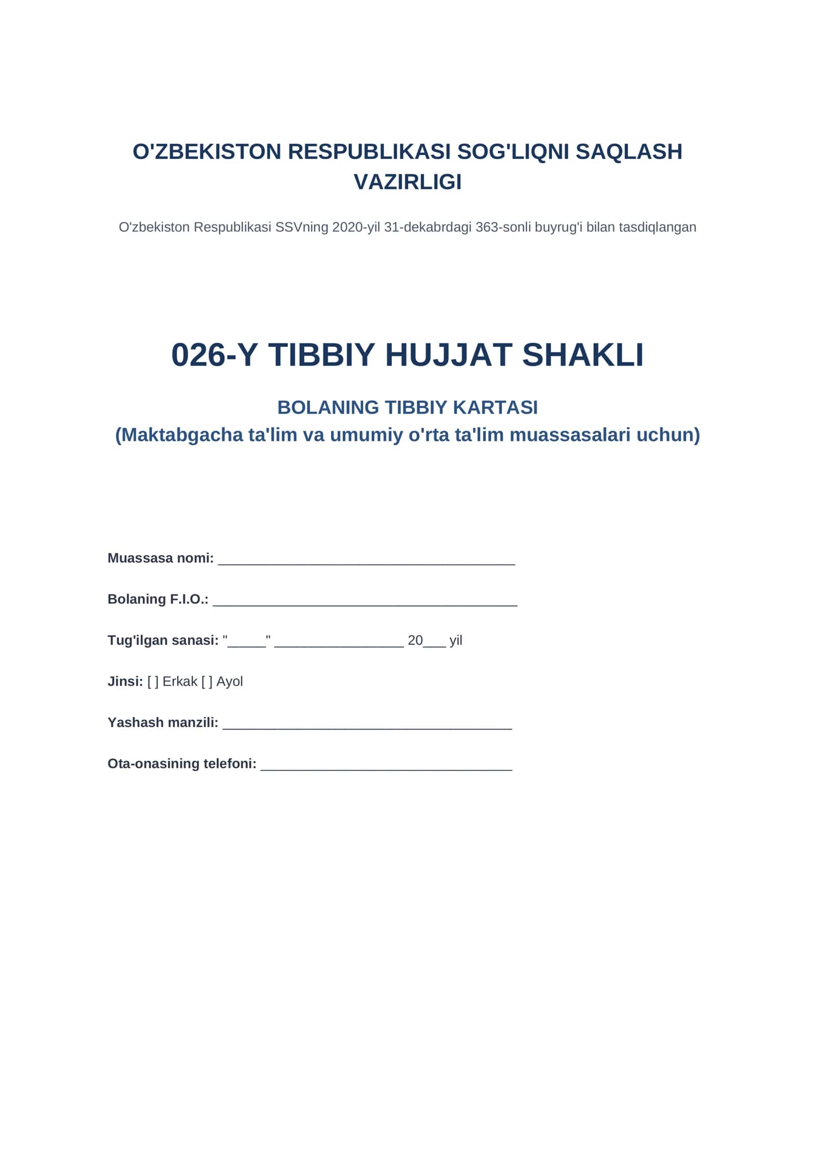 026-Y TIBBIY HUJJAT SHAKLI 1