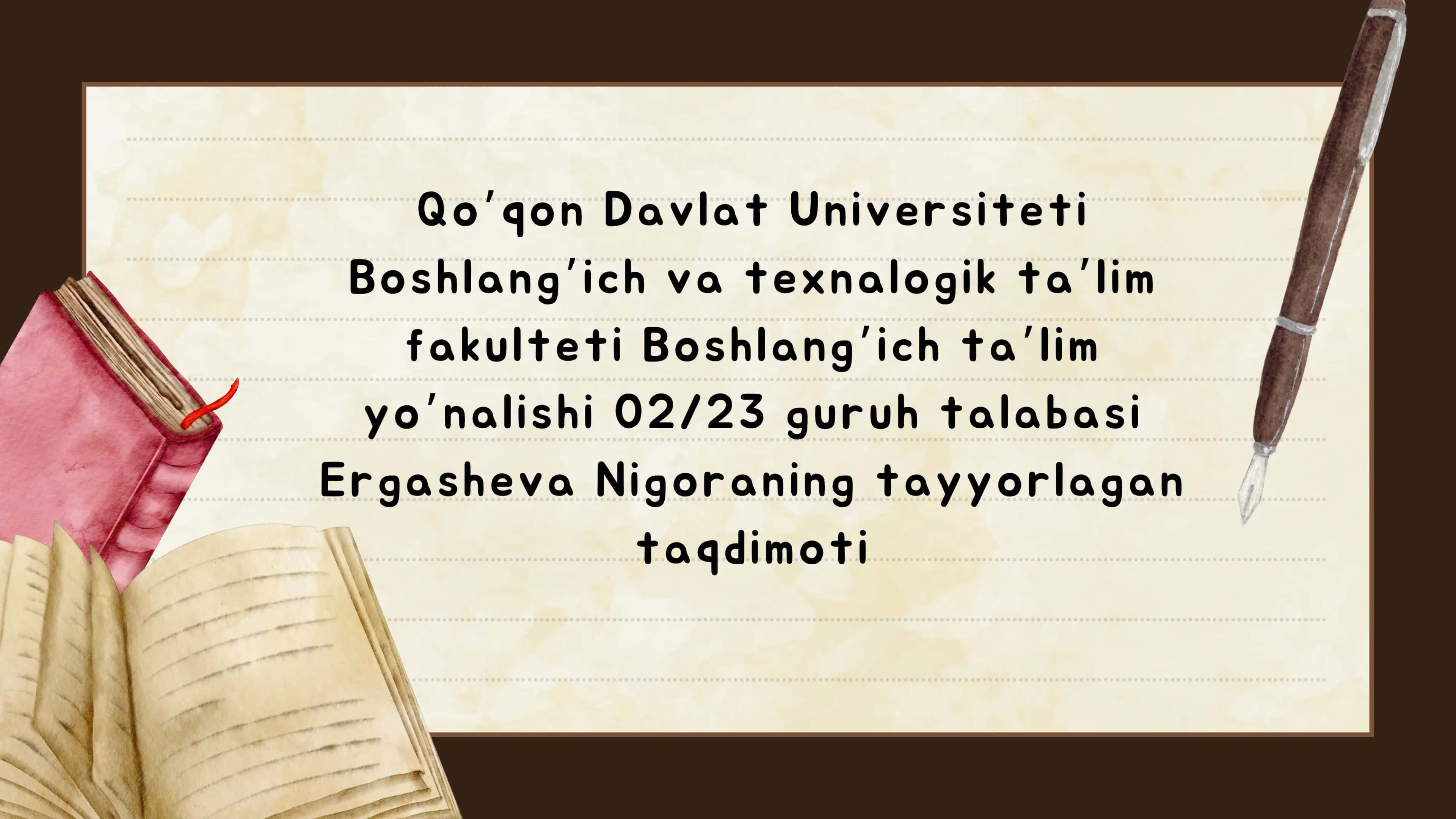 O‘qish dan umumlashtiruvchi 1