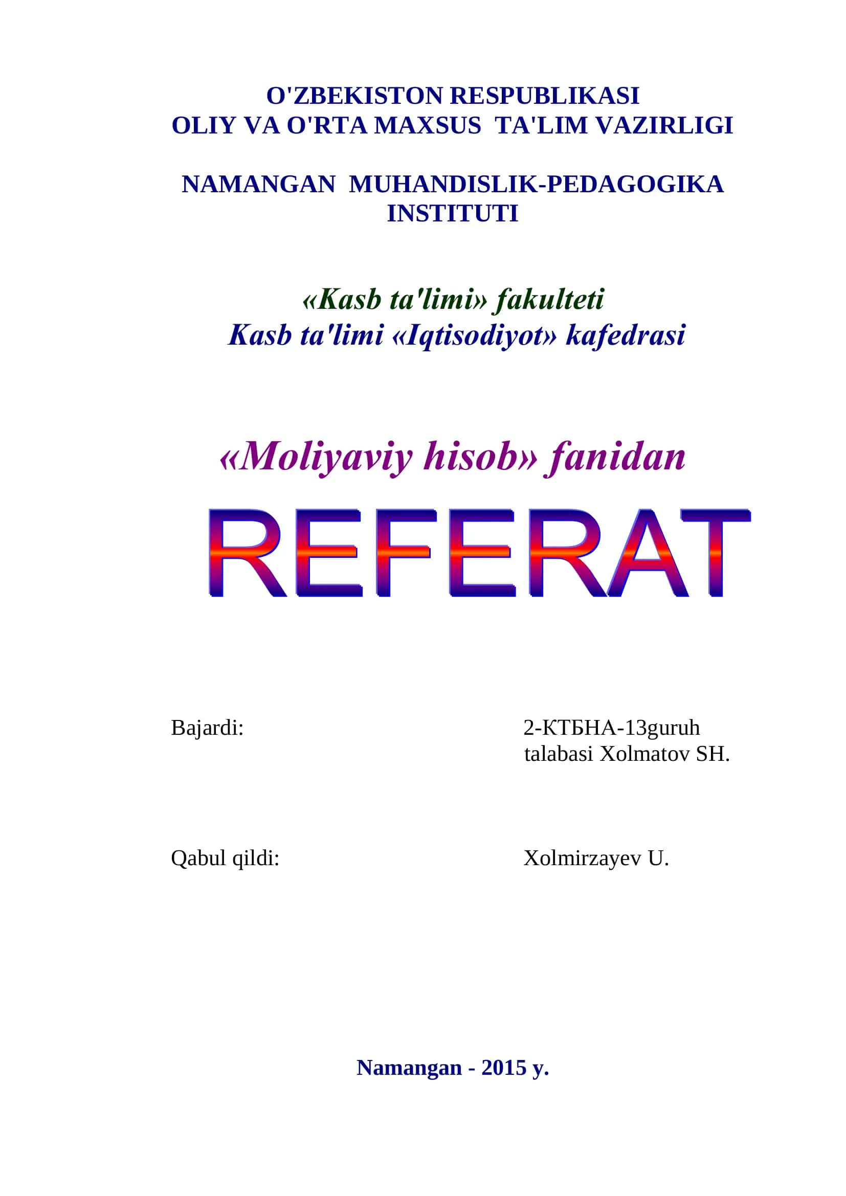 MAHSULОT TANNARXI KALKULATSIYA QILISH USULLARI 1