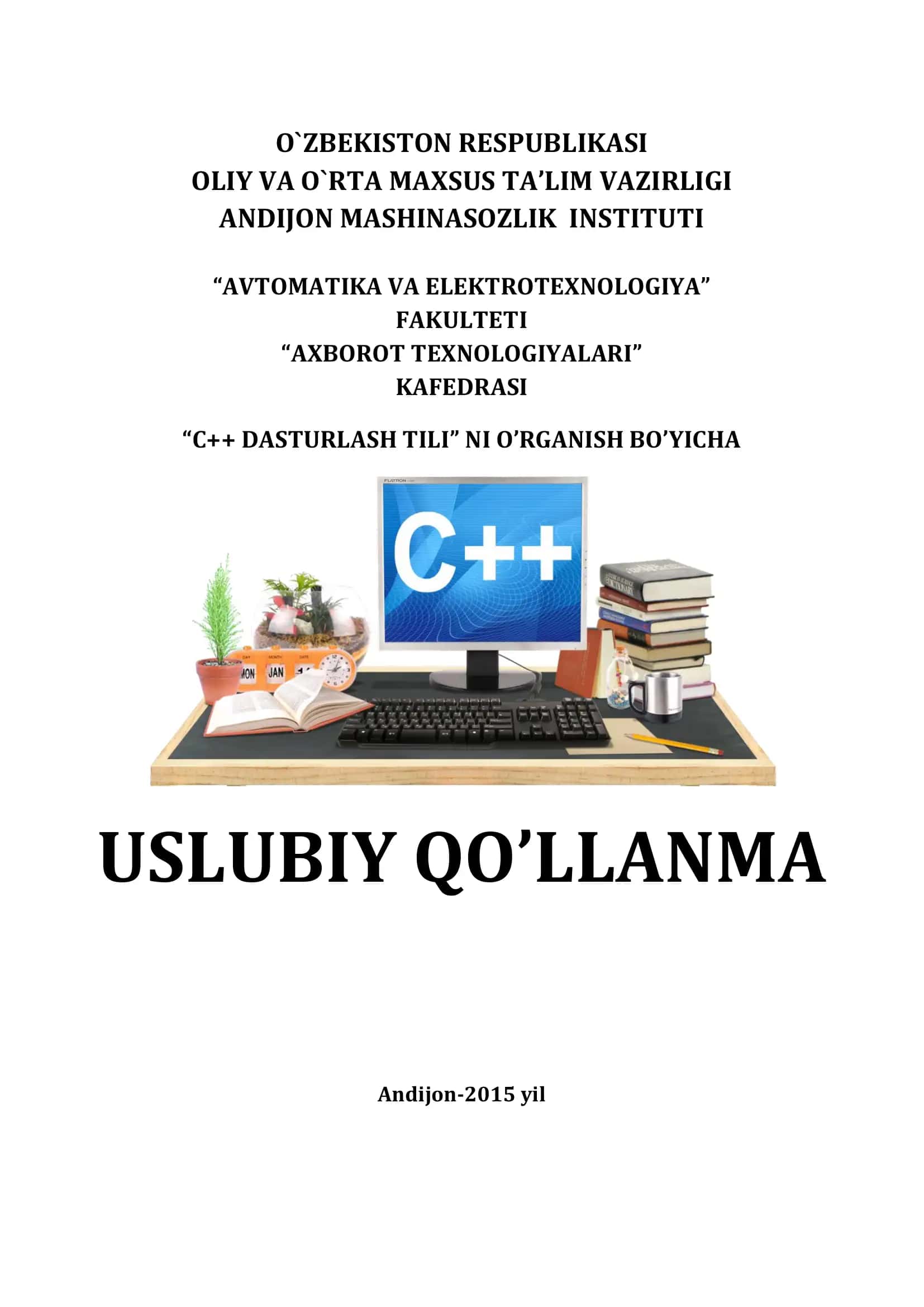 C++ DASTURLASH TILI 1