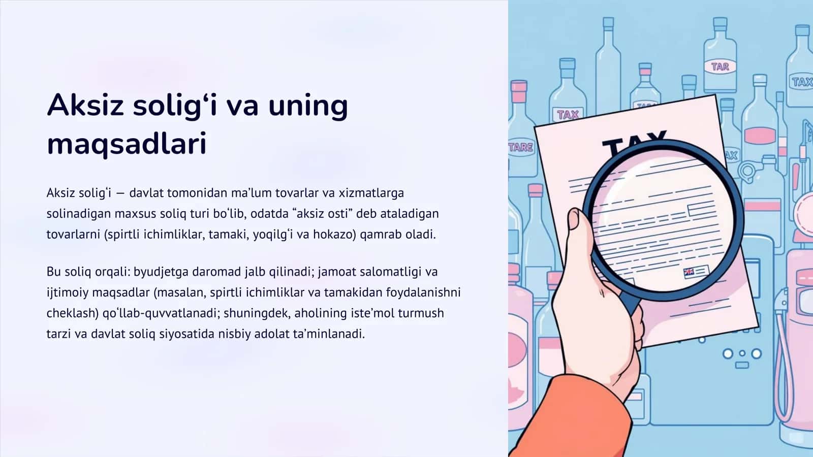 Aksiz solig‘i va uning maqsadlari 1