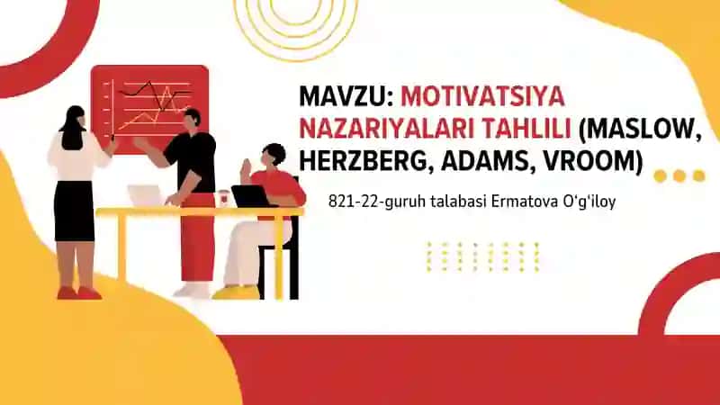 Motivatsiya nazariyalari tahlili (Maslow, Herzberg, Adams, Vroom)