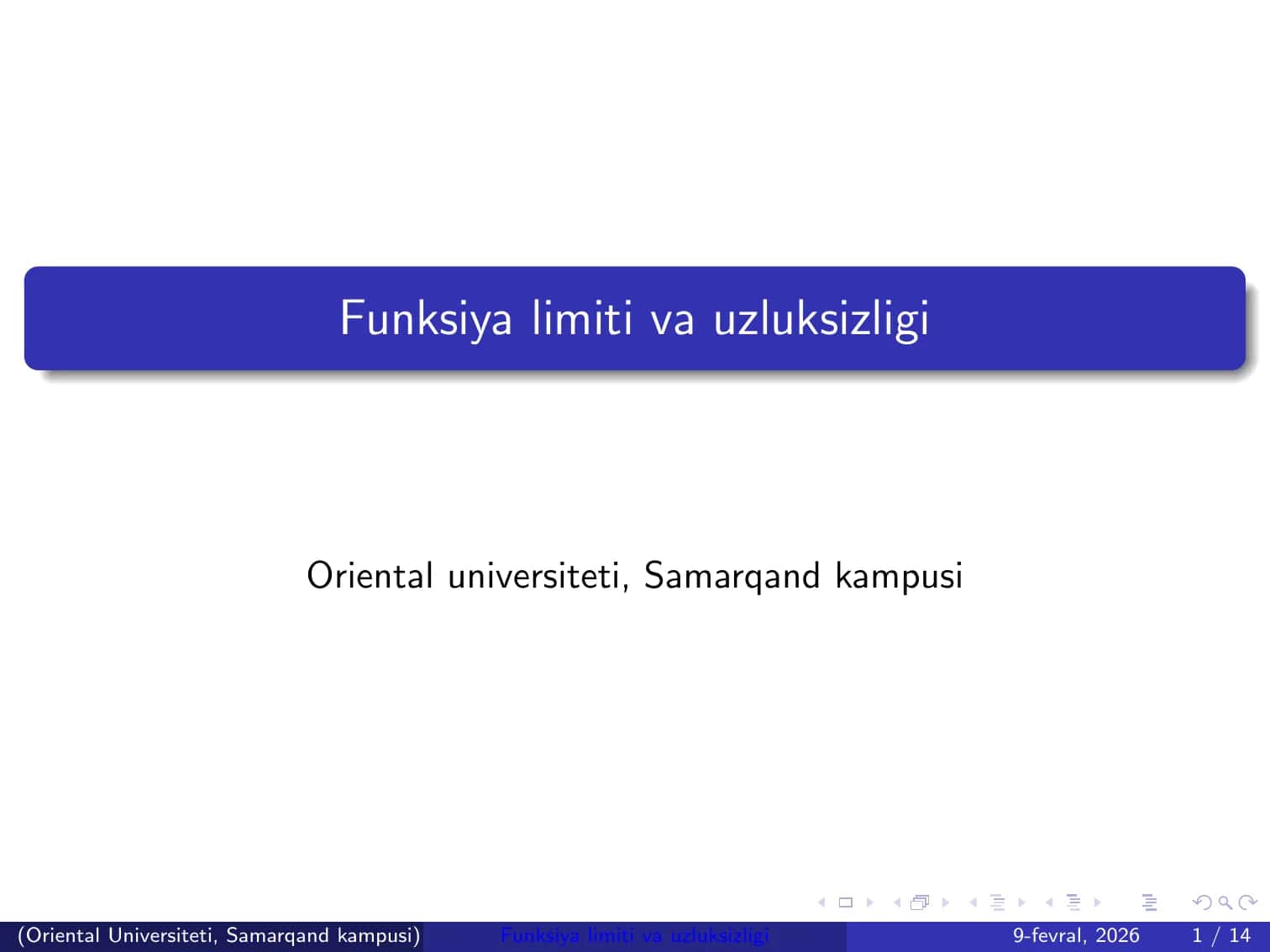 Funksiya limiti va uzluksizligi 1