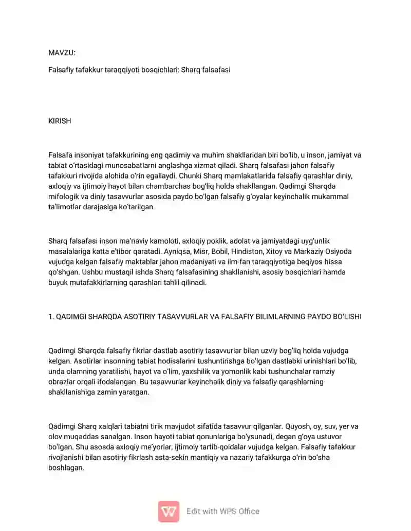 Falsafiy tafakkur taraqqiyoti bosqichlari: Sharq falsafasi