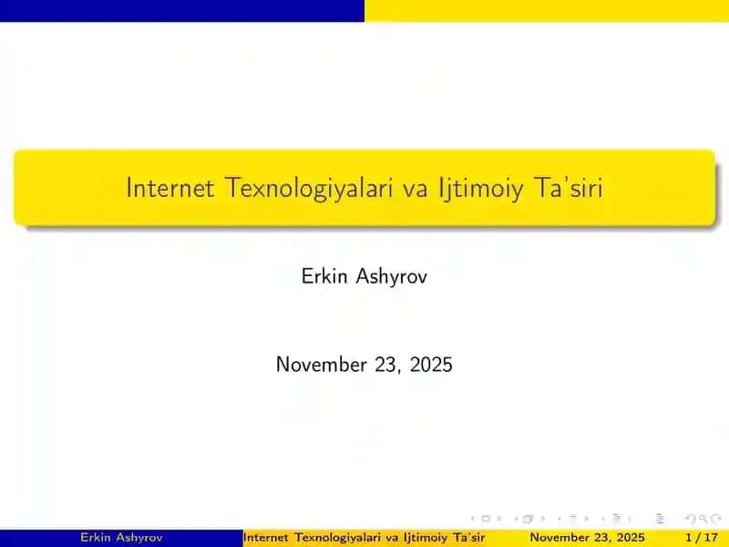 IT ASOSLARI PRIZINTATSIYA