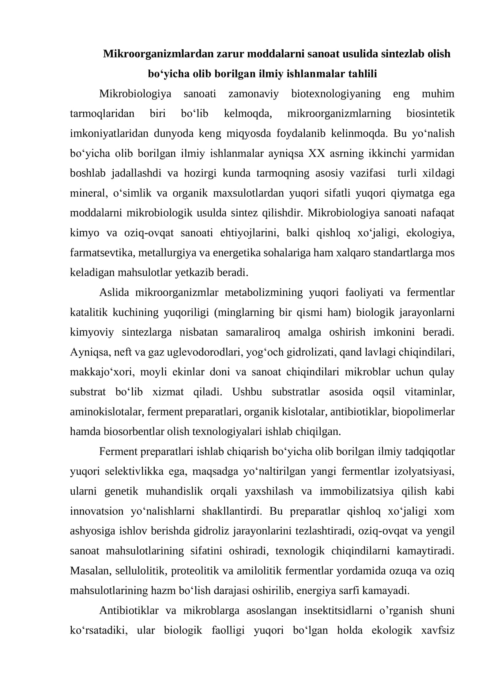 Mikrobiologiya sanoati 1