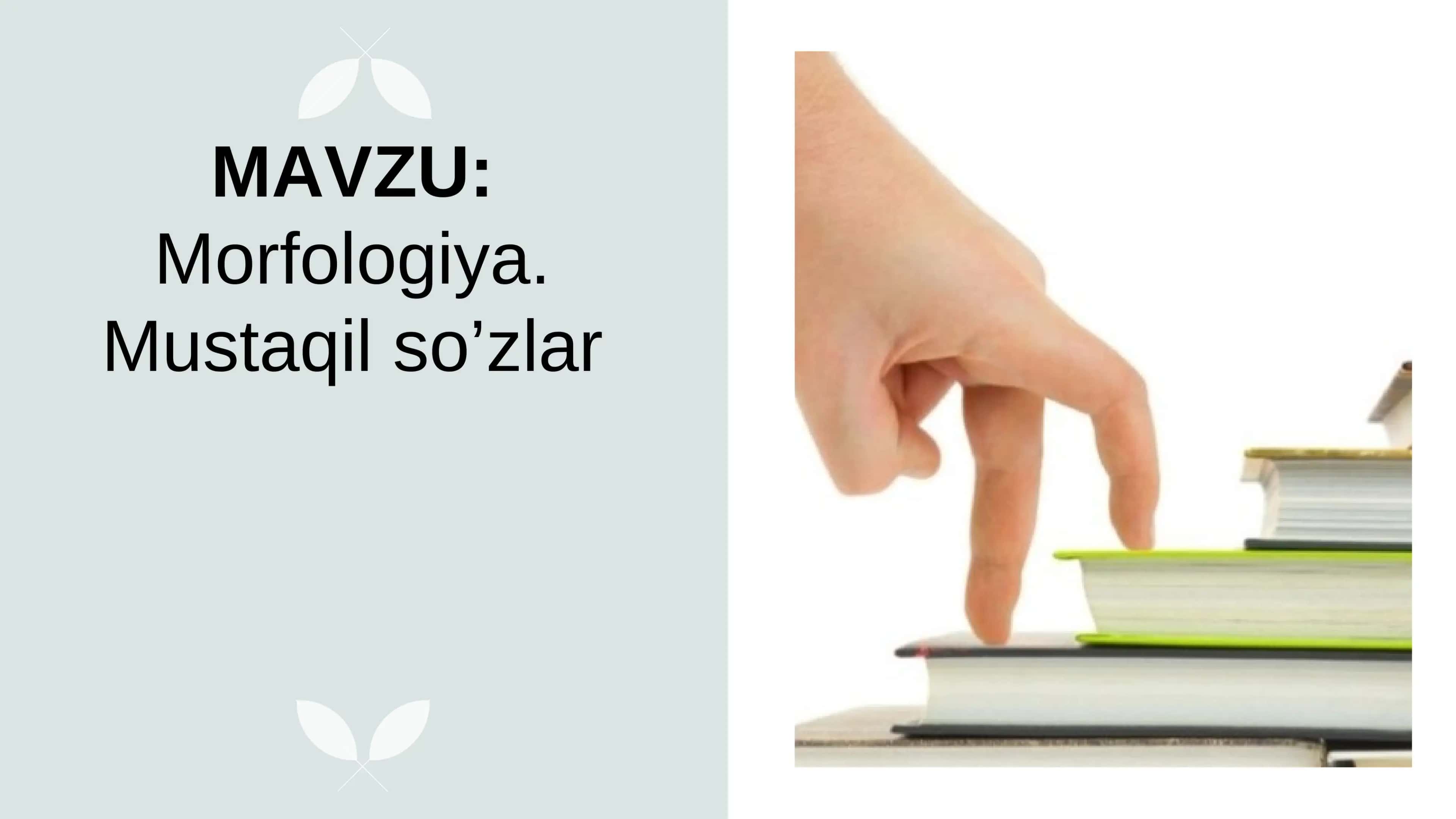 Morfologiya. Mustaqil so’zlar 1