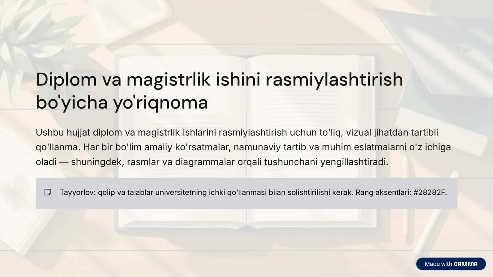 Diplom va magistrlik ishini rasmiylashtirish 1