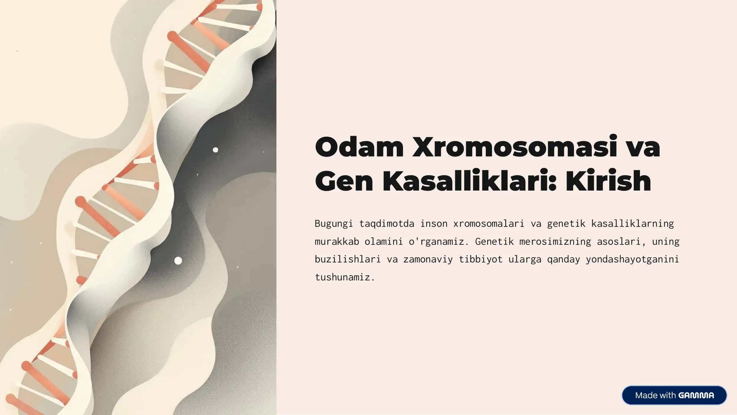Odam Xromosomasi va Gen Kasalliklari 1