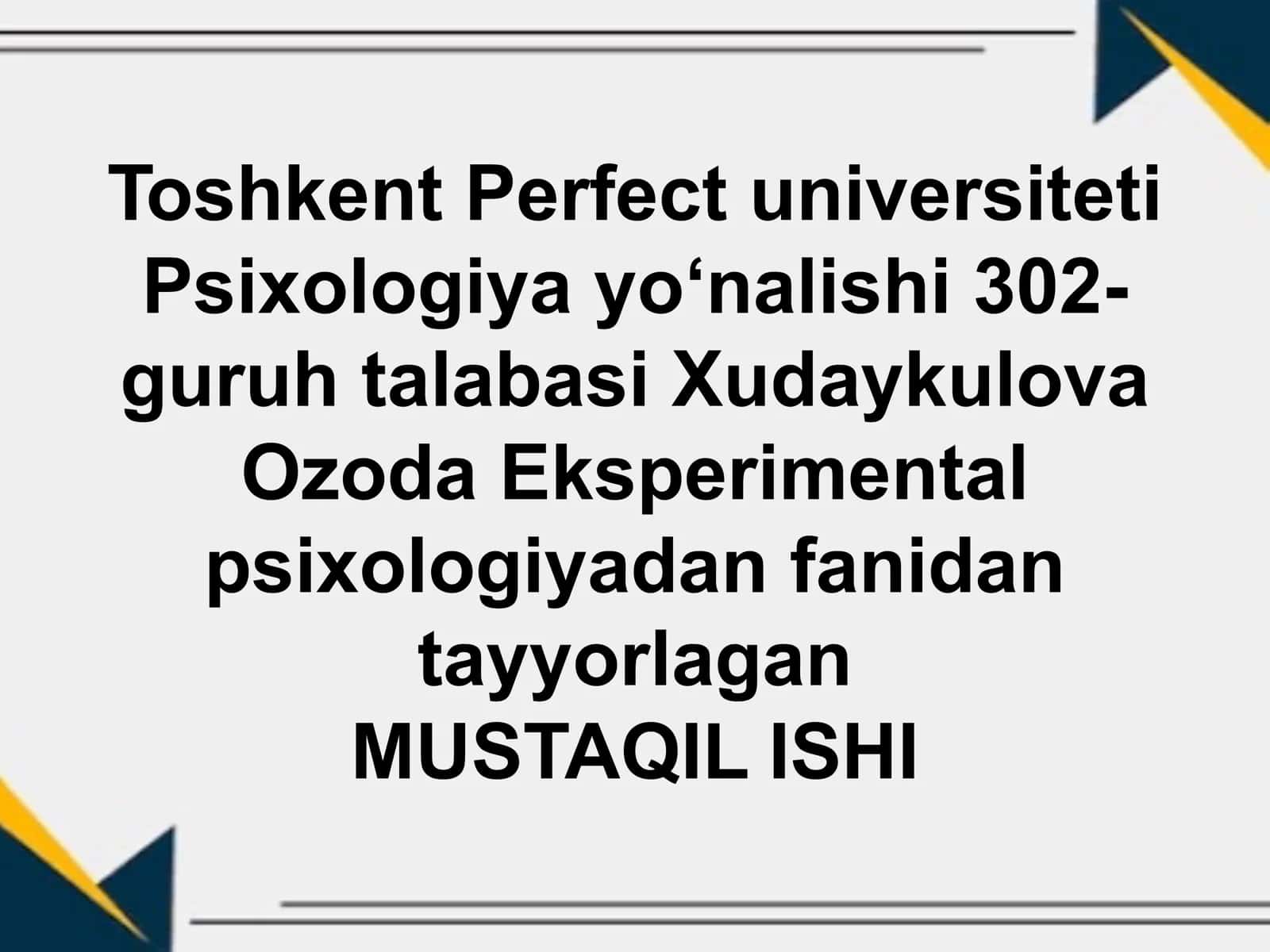 Ko’rish sezgisining absolyut  chegarasini aniqlash. 1