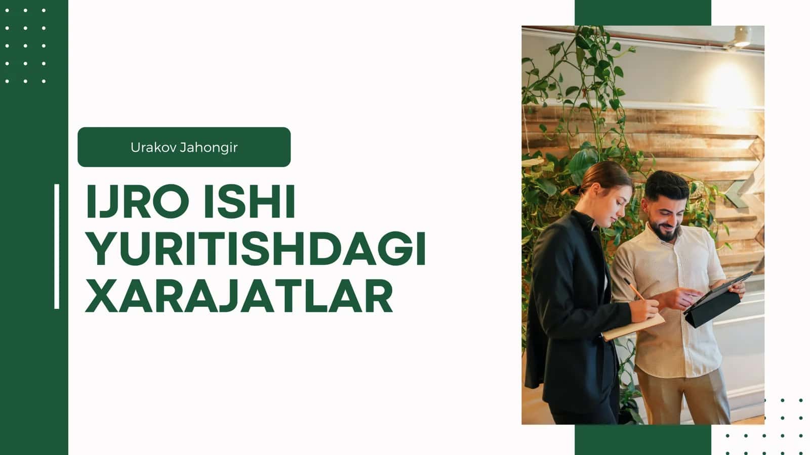 IJRO ISHI YURITISHDAGI XARAJATLAR 1