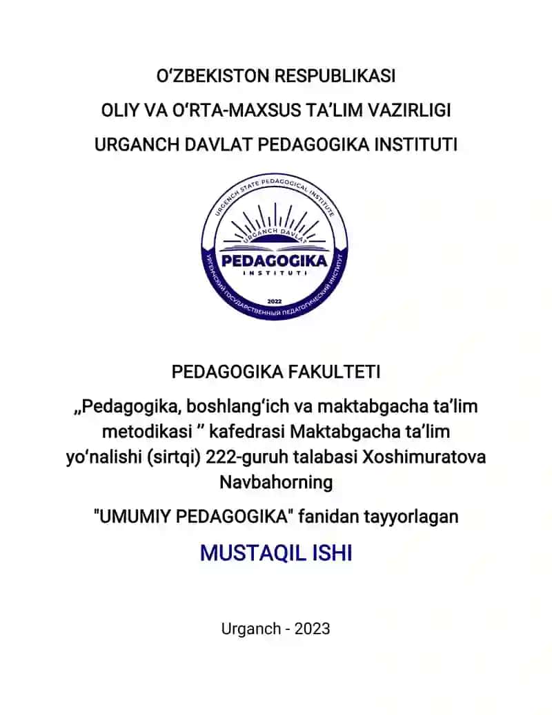 Taʼlim tashkilotlari pedagog xodimlarining huquqiy maqomi.