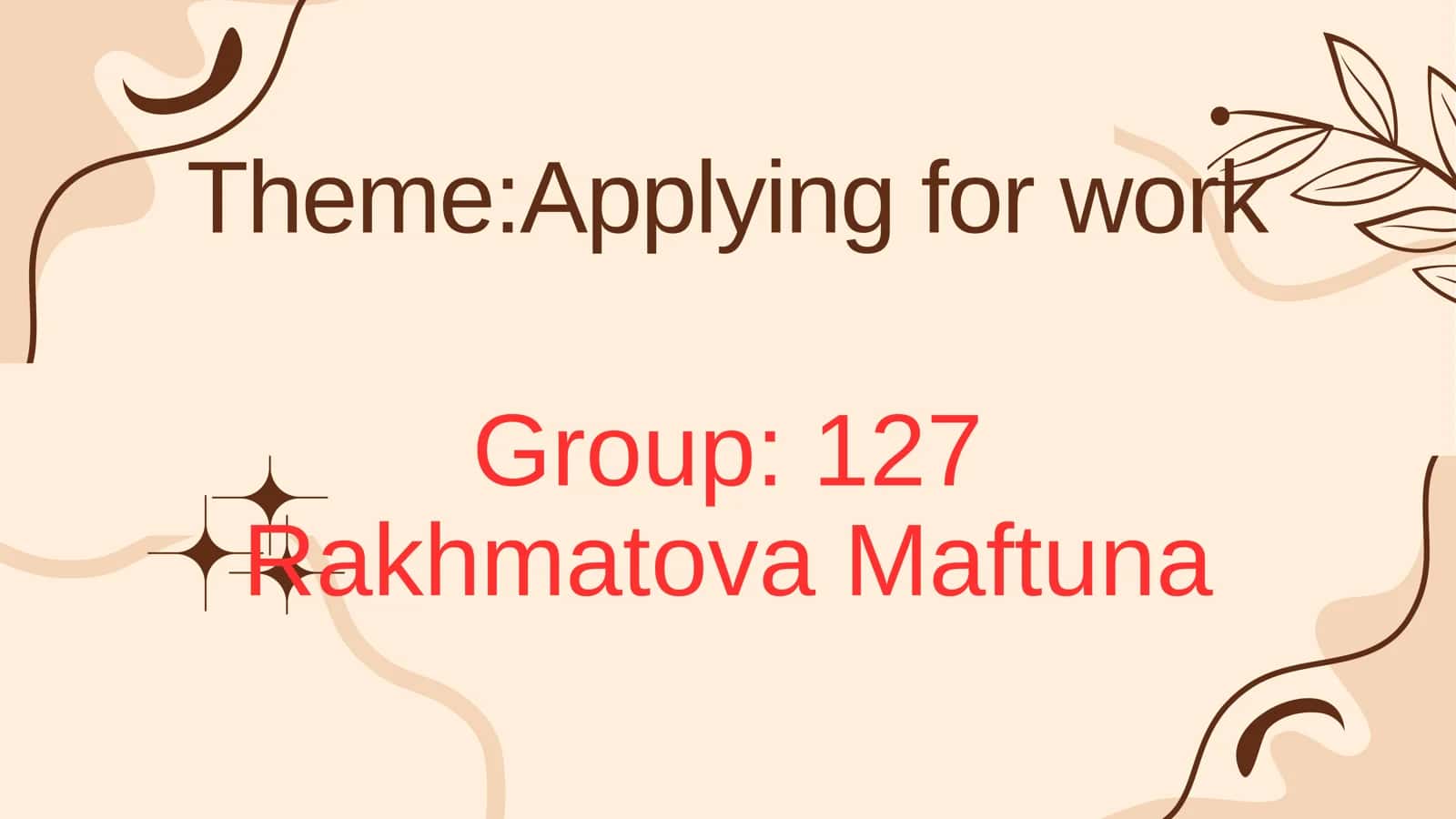 Applying for work 1