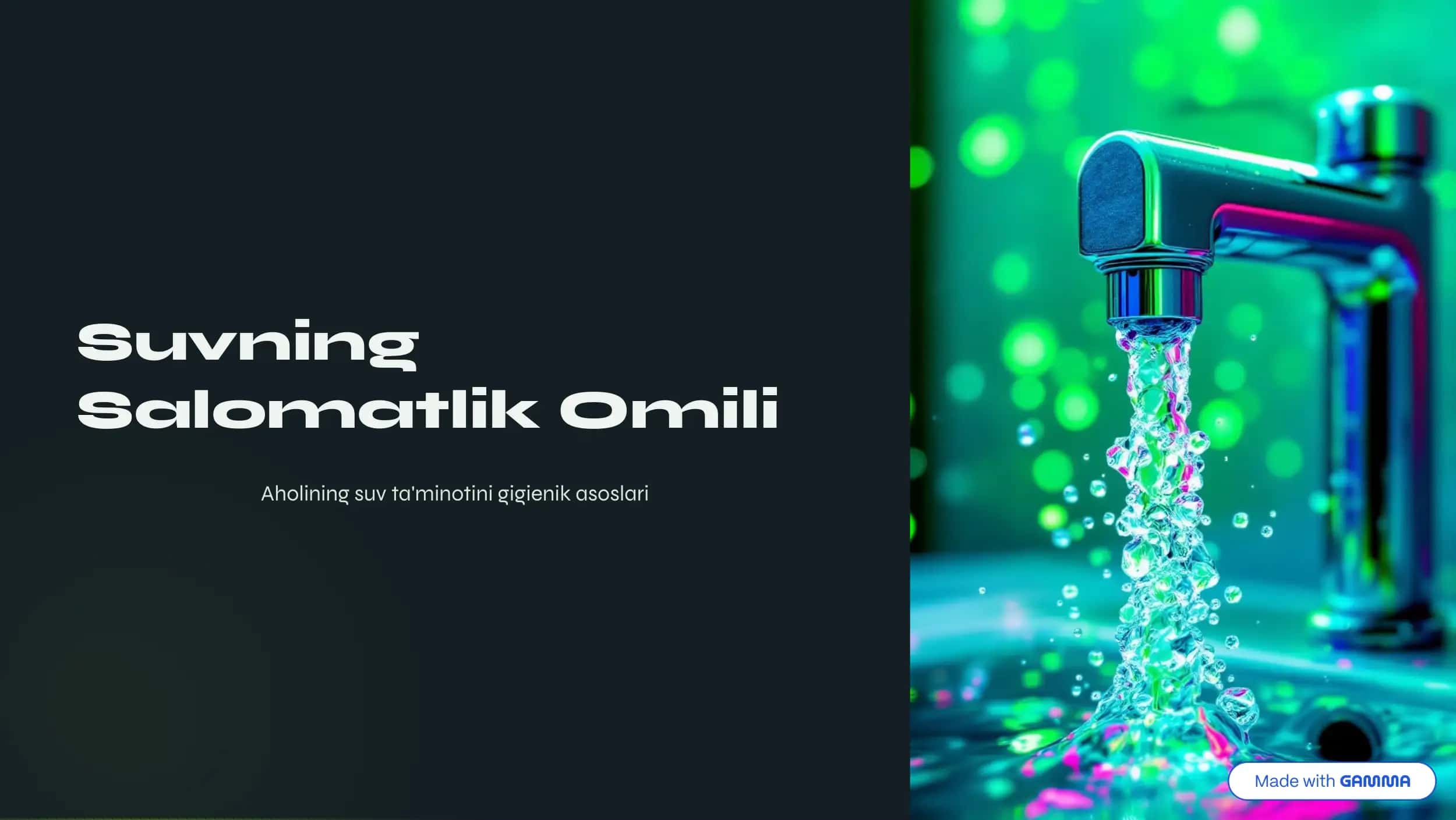 Suvning Salomatlik Omili 1