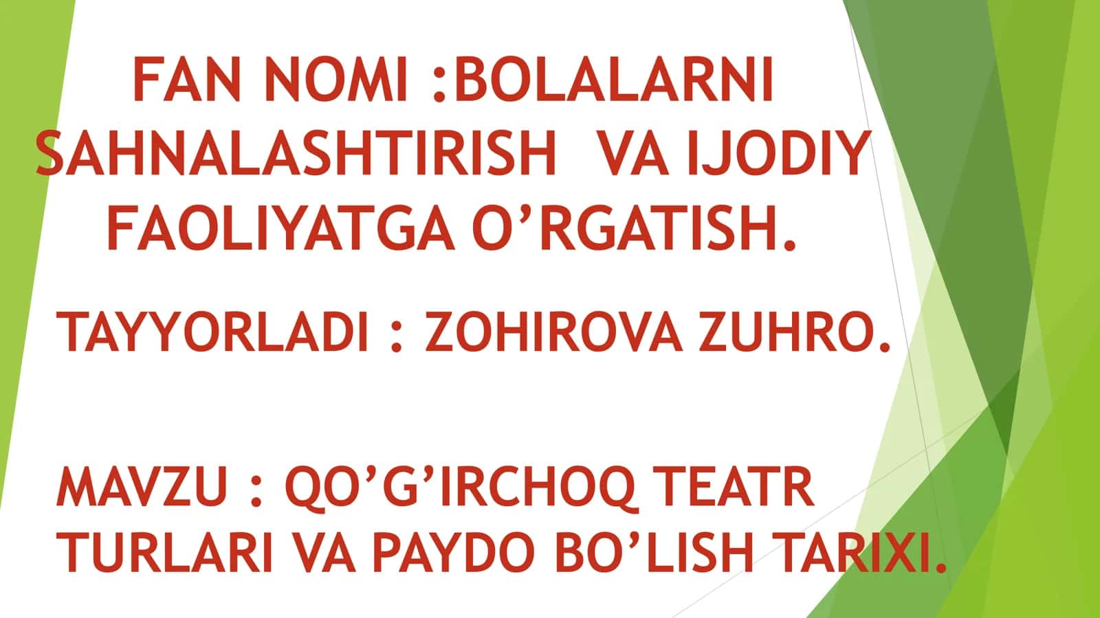 QO’G’IRCHOQ TEATR TURLARI VA PAYDO BO’LISH TARIXI 1