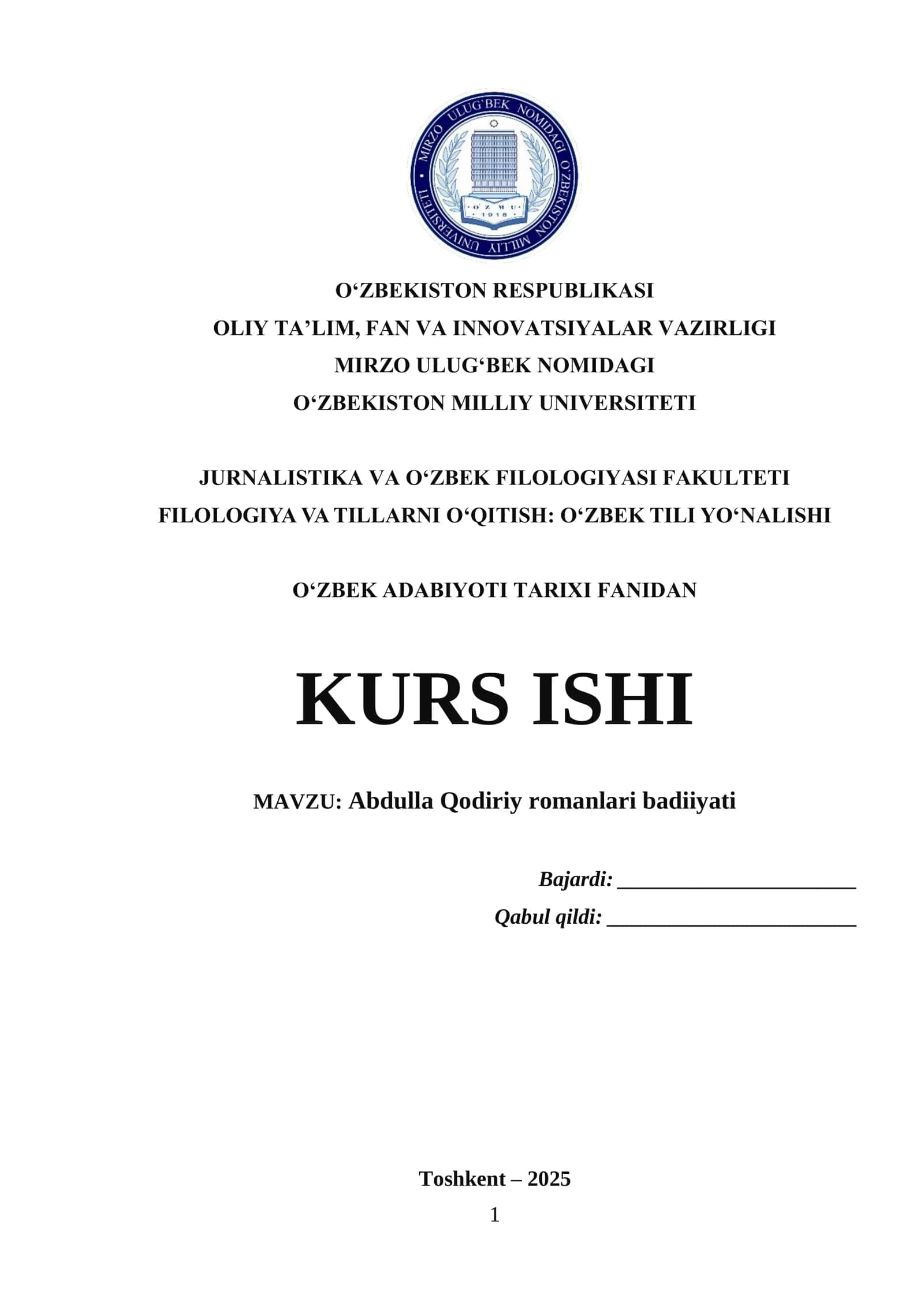 Abdulla Qodiriy romanlari badiiyati 1