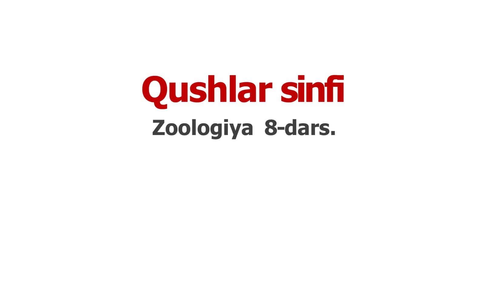 Qushlar sinfi 1