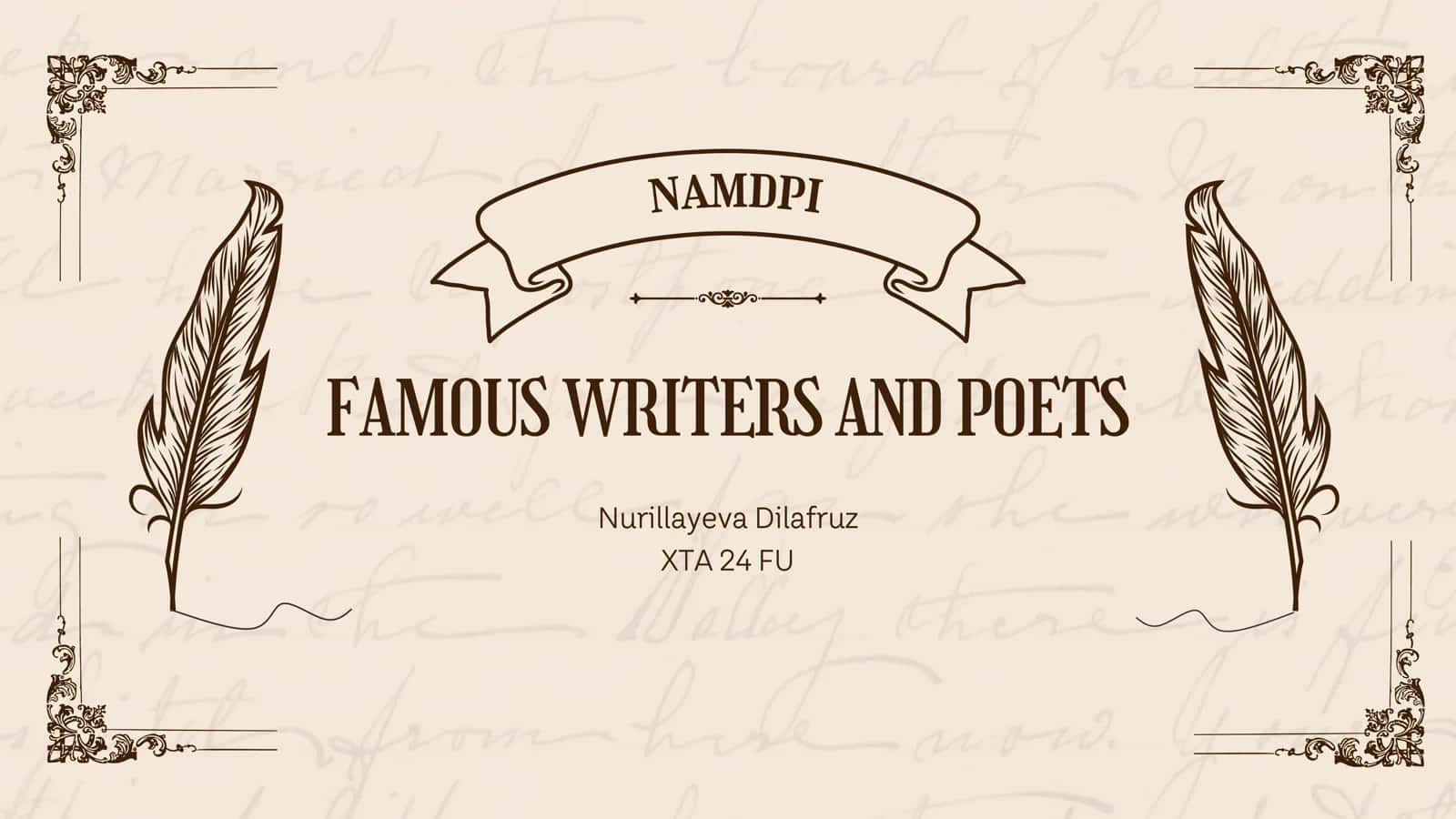 FAMOUS WRITERS AND POETS 1