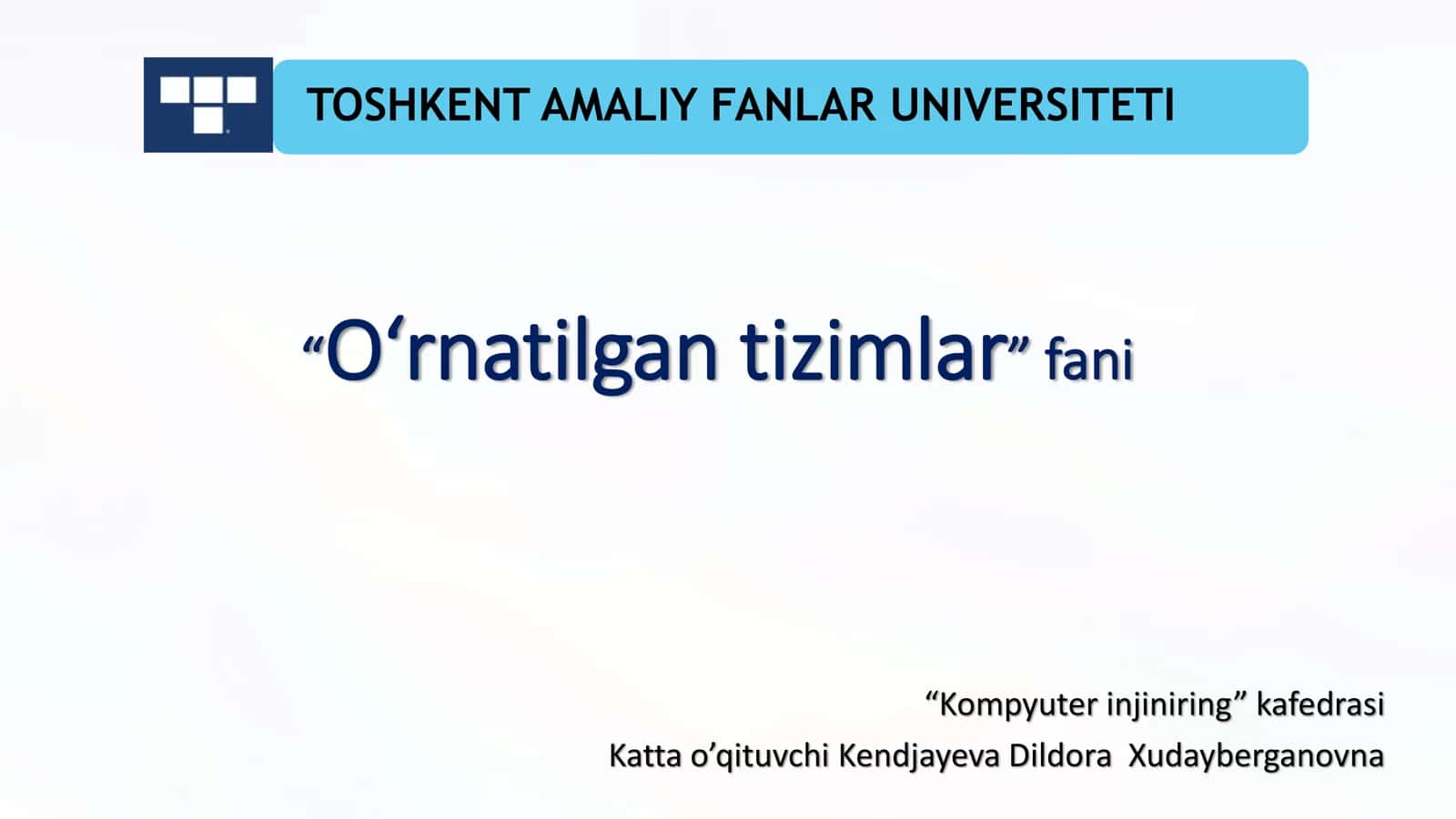 O‘rnatilgan tizimlar 1