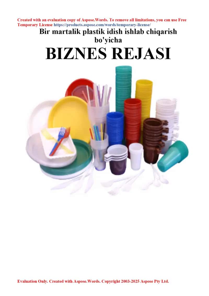 Bir martalik idish ishlab chiqarish 1