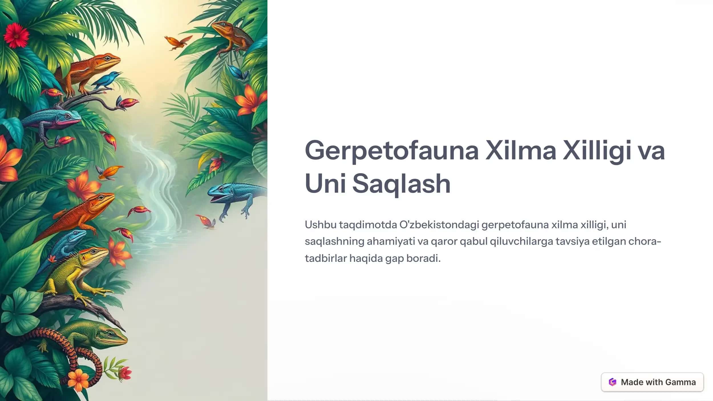 Gerpetofauna Xilma Xilligi va Uni Saqlash 1