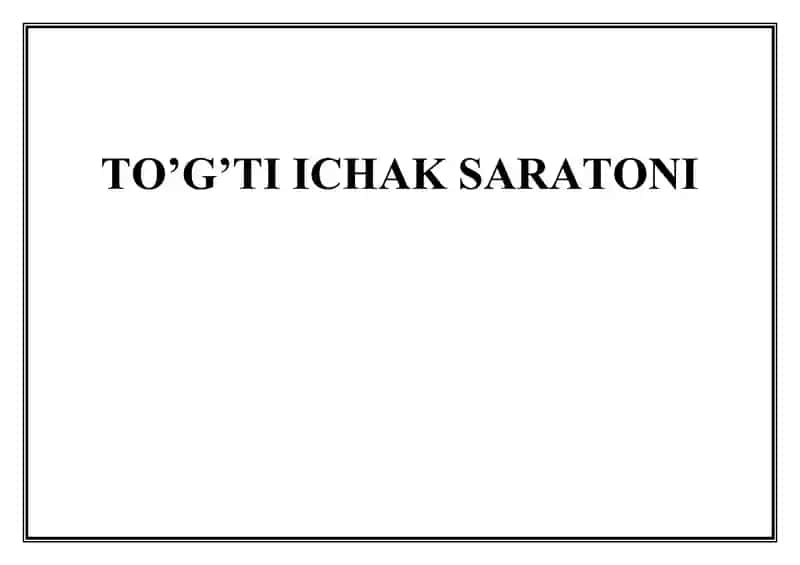 TO’G’TI ICHAK SARATONI