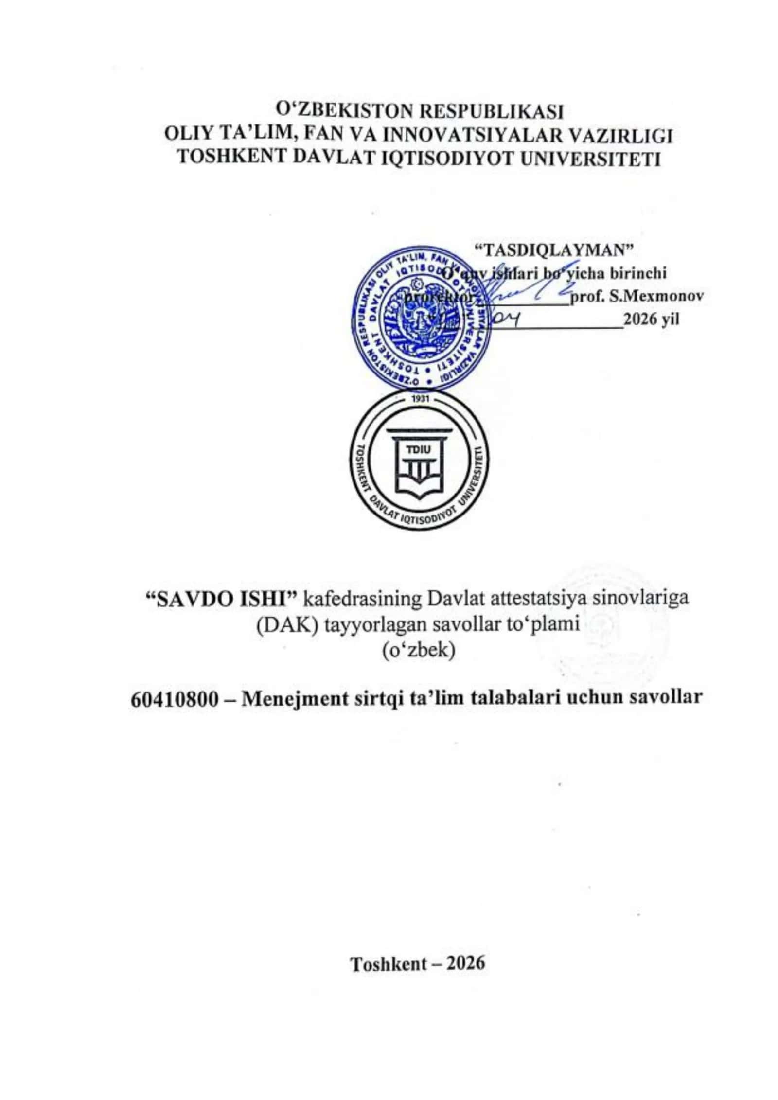 Menejmentga kirish 1