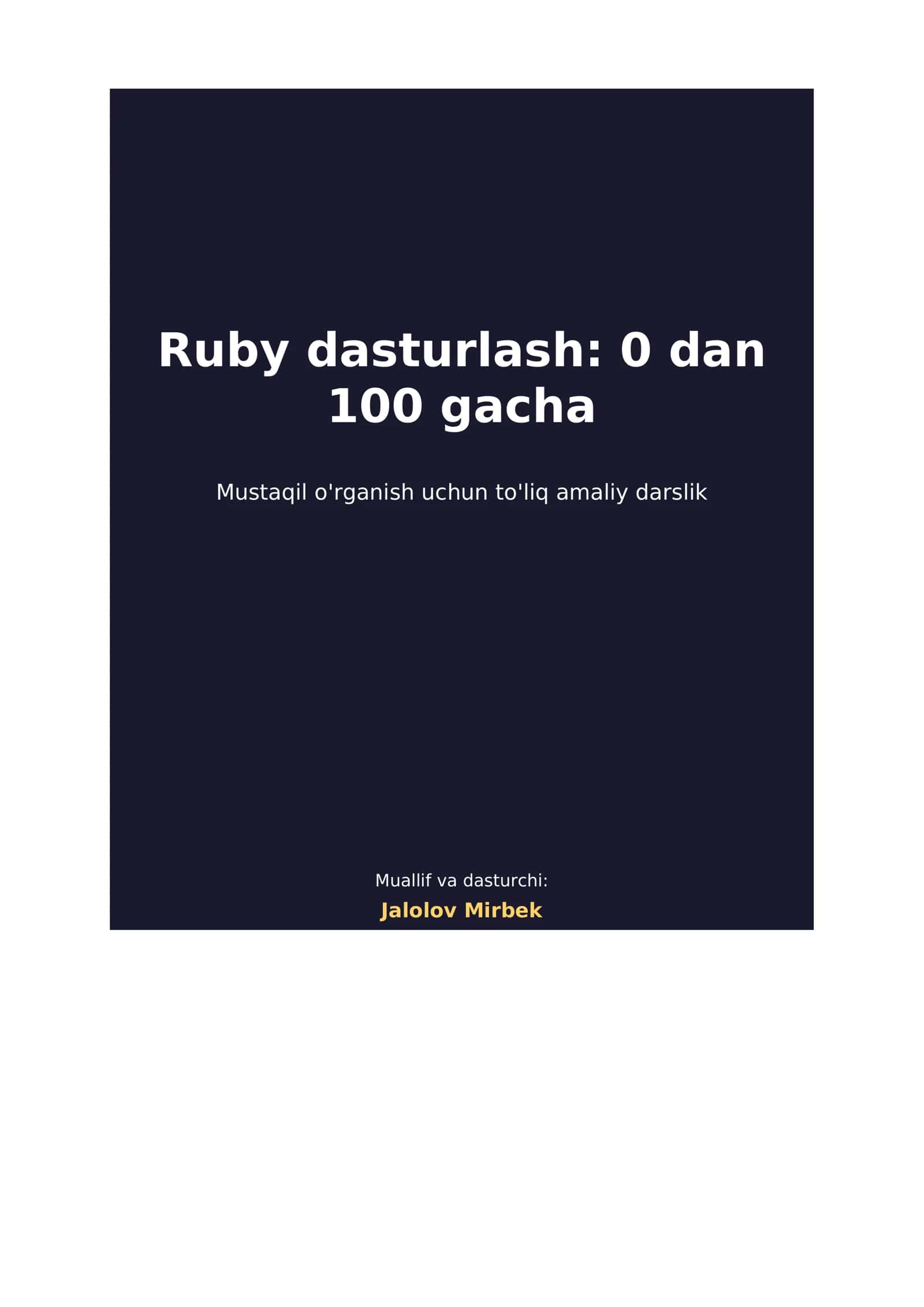 Ruby dasturlash: 0 dan 100 gacha 1