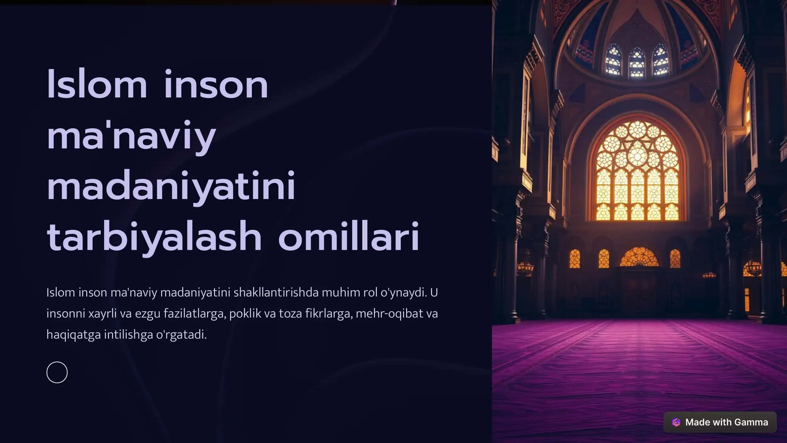 Islom inson ma'naviy madaniyatini tarbiyalash omillari 1