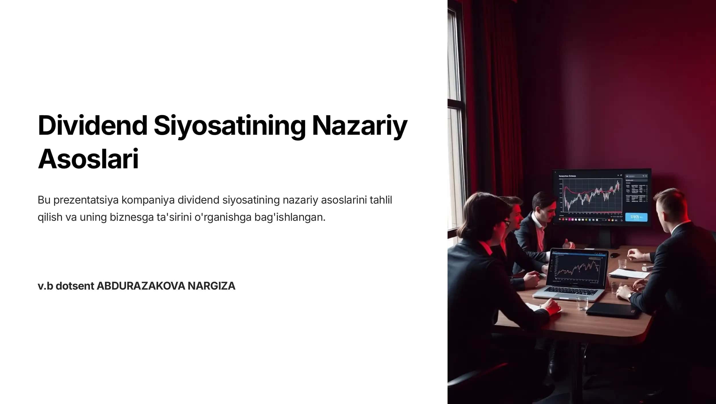 Dividend Siyosatining Nazariy Asoslari 1