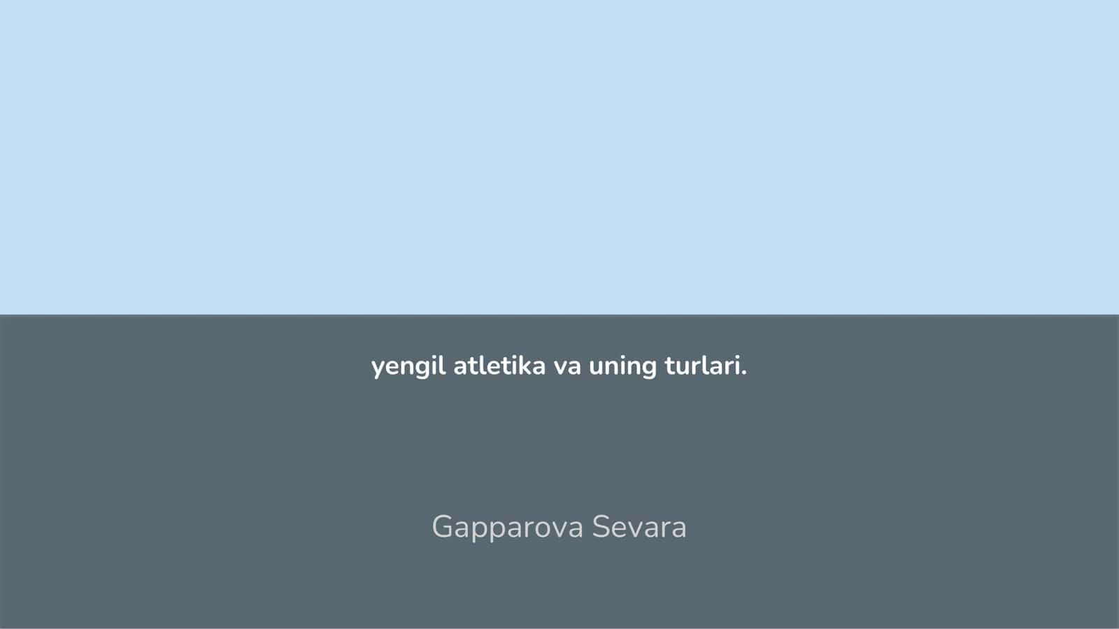 Yengil atletika va uning turlari 1