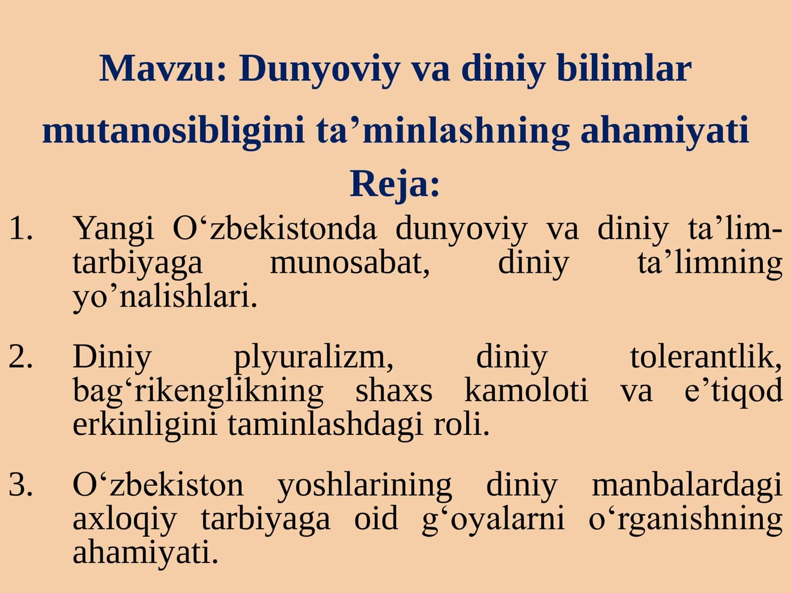 Dunyoviy va diniy bilimlar 1