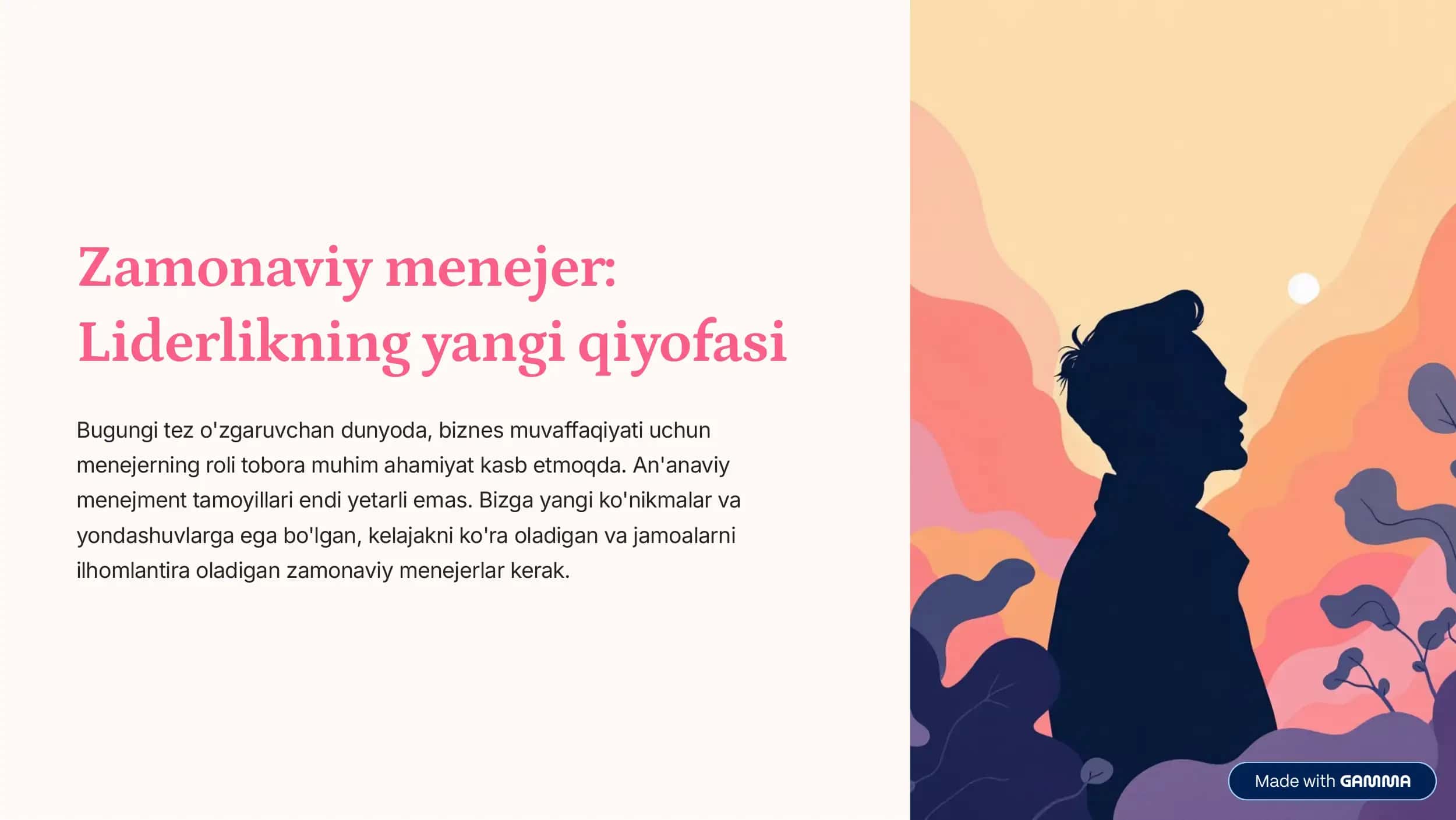 Zamonaviy menejer: Liderlikning yangi qiyofasi 1