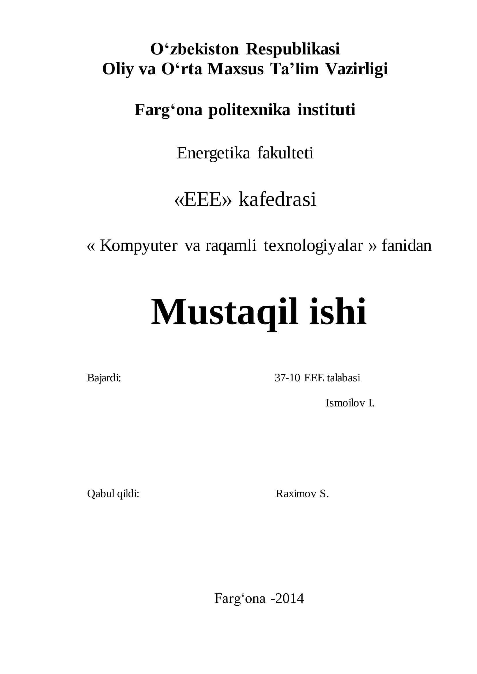 Mathcad tizimi va unda ishlash texnologiyasi 1