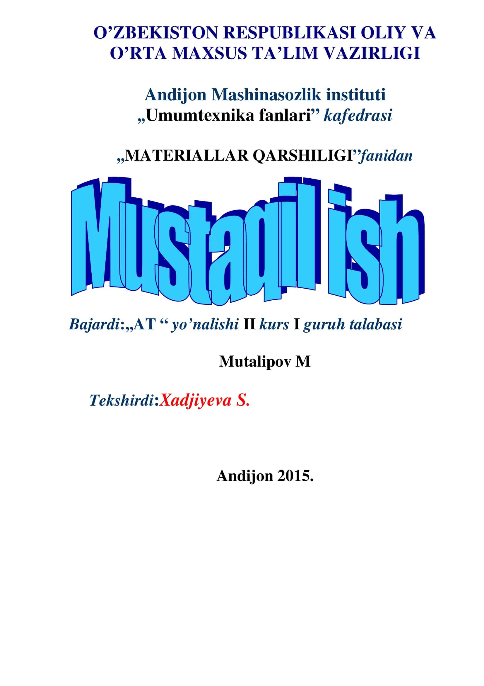 STATIK NOANIQ MASALALAR 1