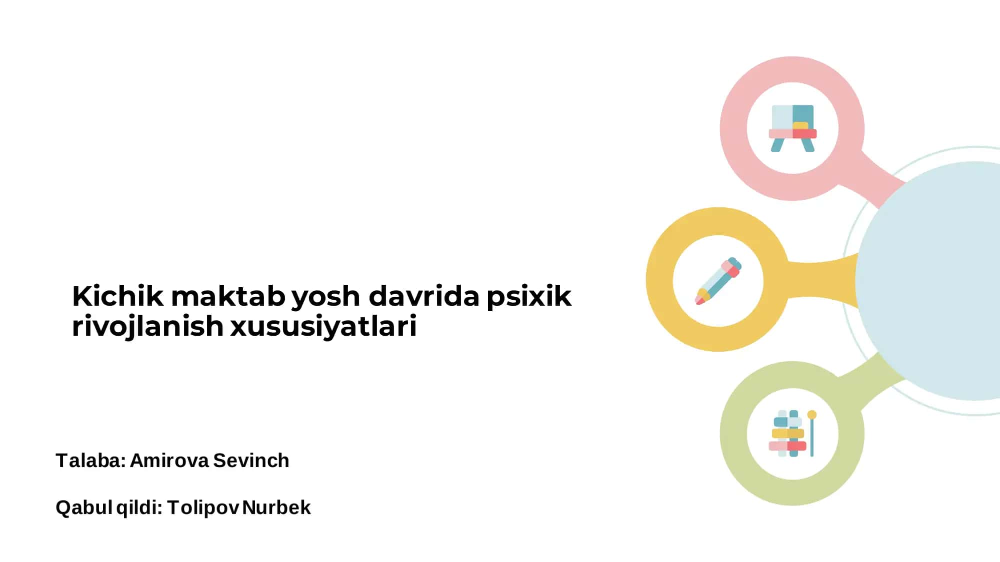 Kichik maktab yosh davrida psixik rivojlanish xususiyatlari 1
