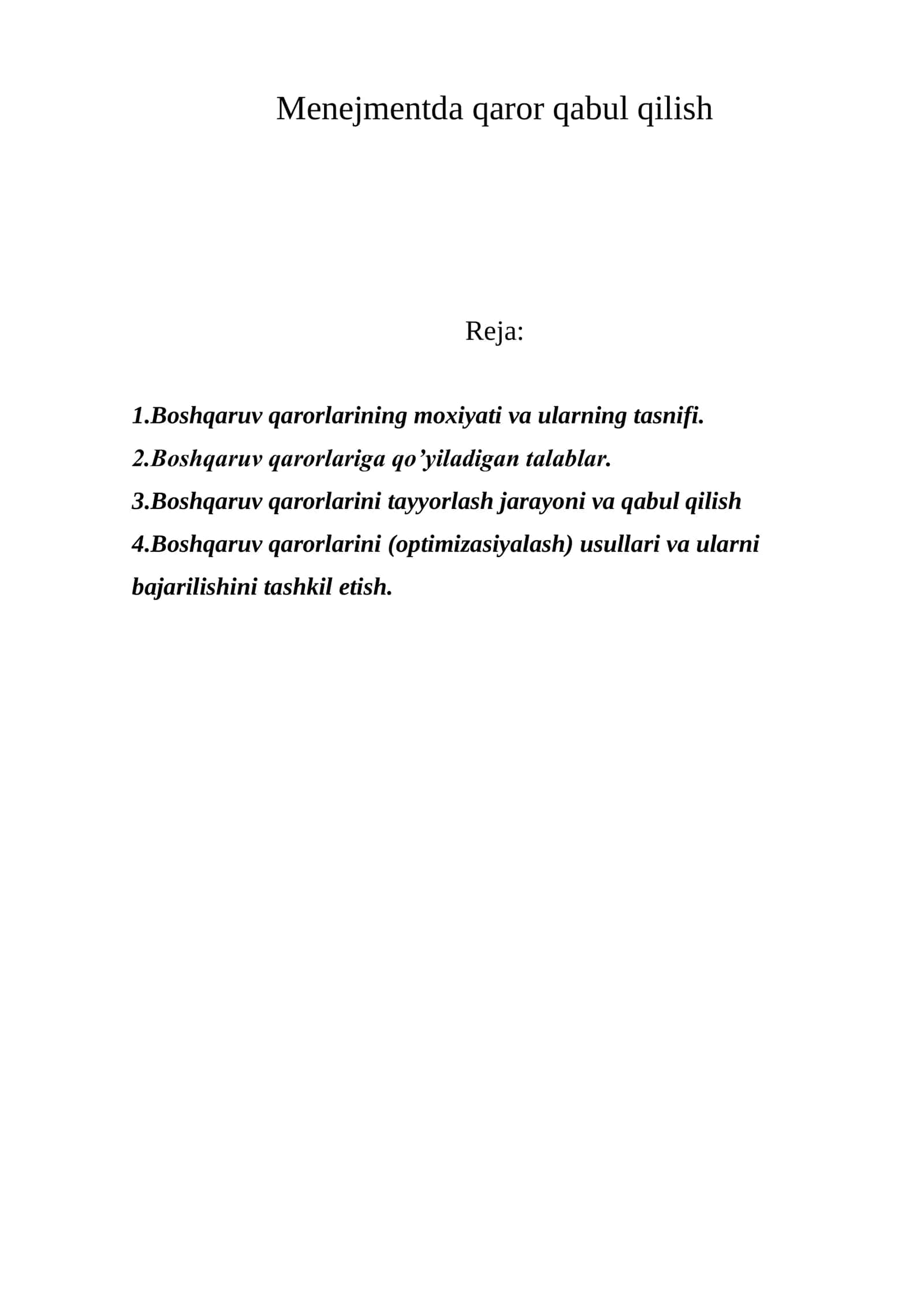 Menejmentda qaror qabul qilish 1