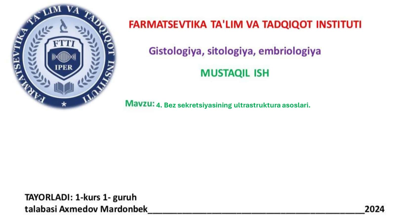 Bez sekretsiyasining ultrastruktura asoslari 1