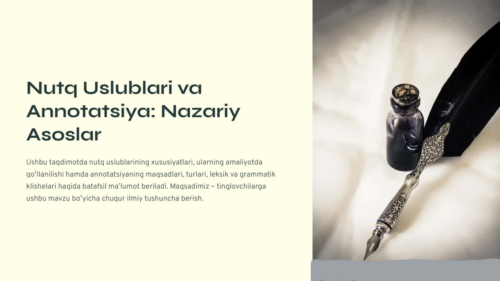 Nutq Uslublari va Annotatsiya Asoslari 1