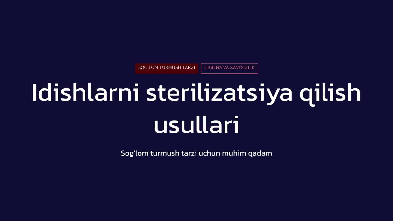 Idishlarni sterilizatsiya qilish usullari 1