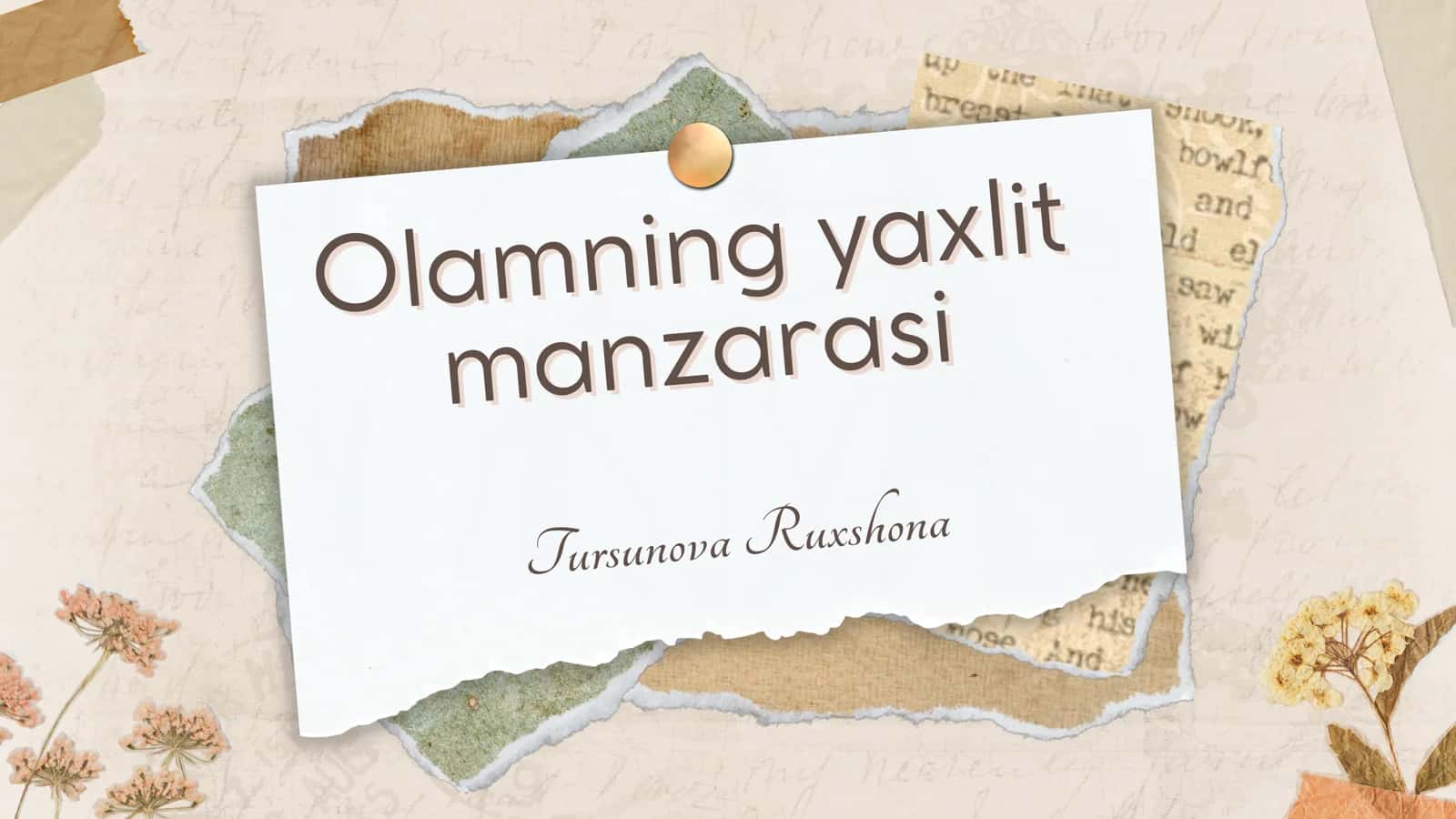 Falsafa o'rganish borliqligi 1