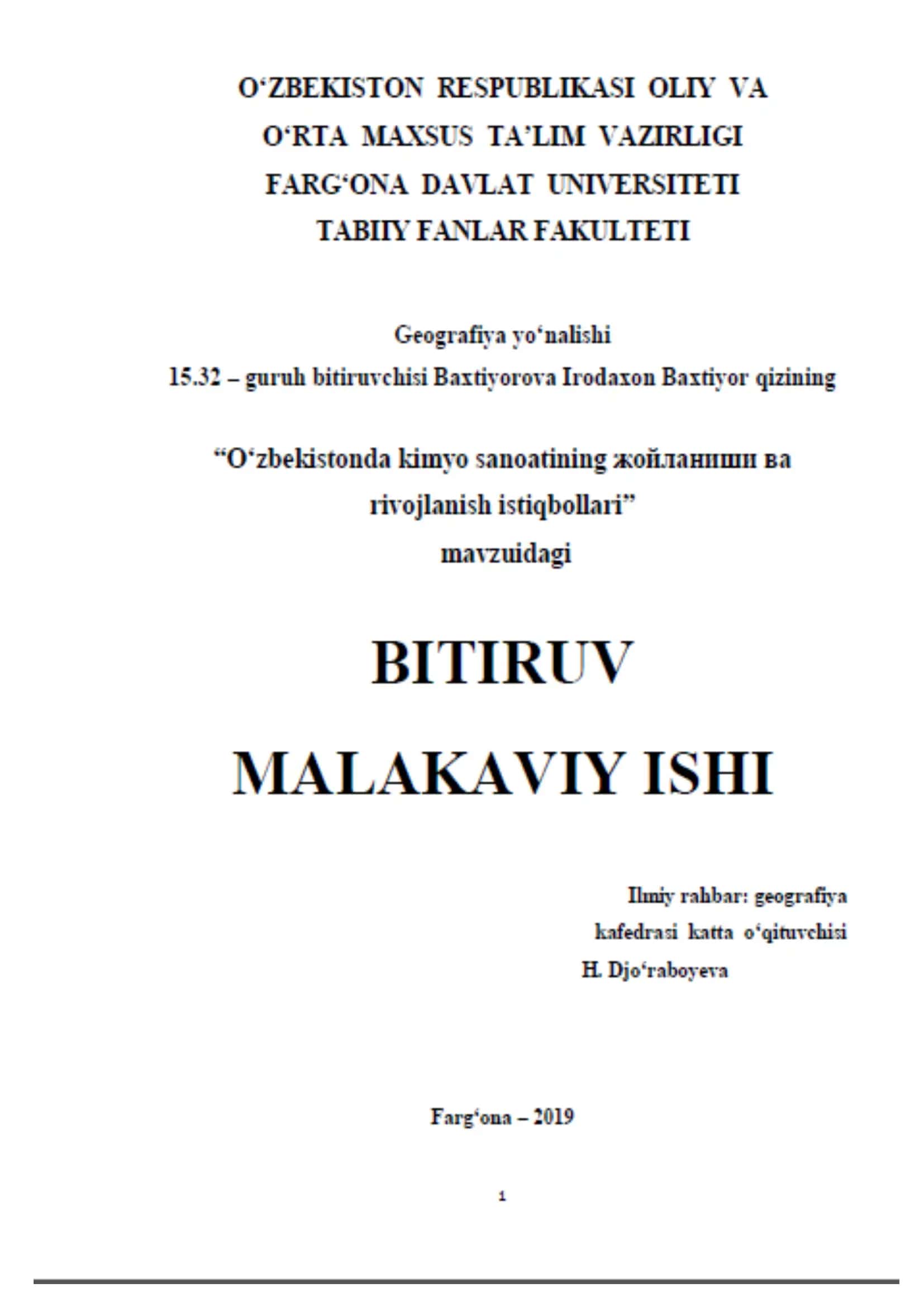 Kimyo Sanoati Mahsulotlari 1