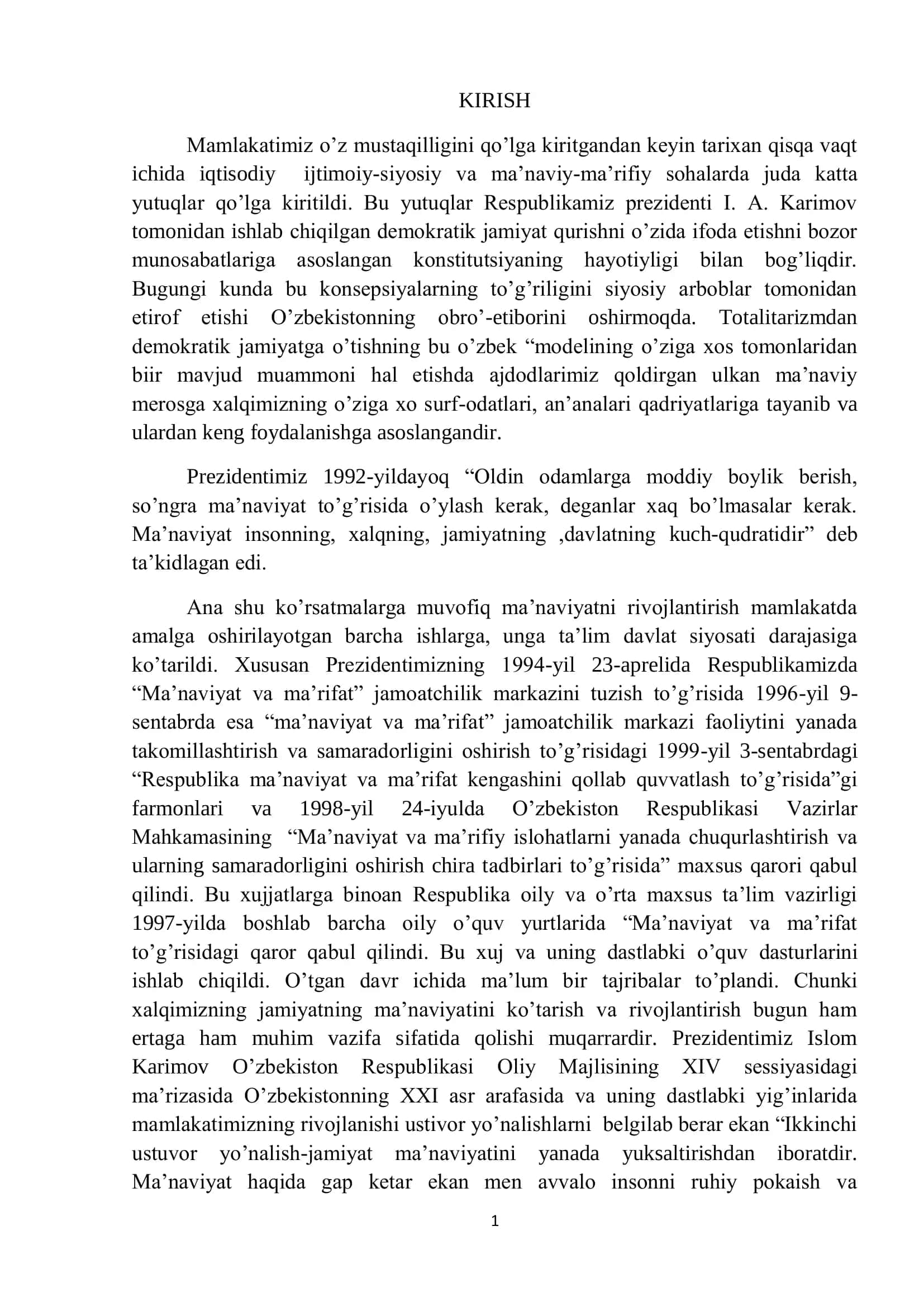 Demokratik jamiyat qurish 1