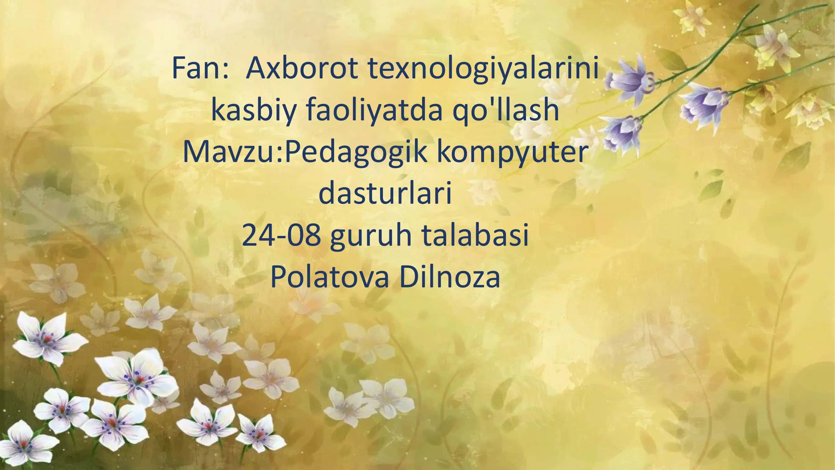 Pedagogik kompyuter dasturlari 1