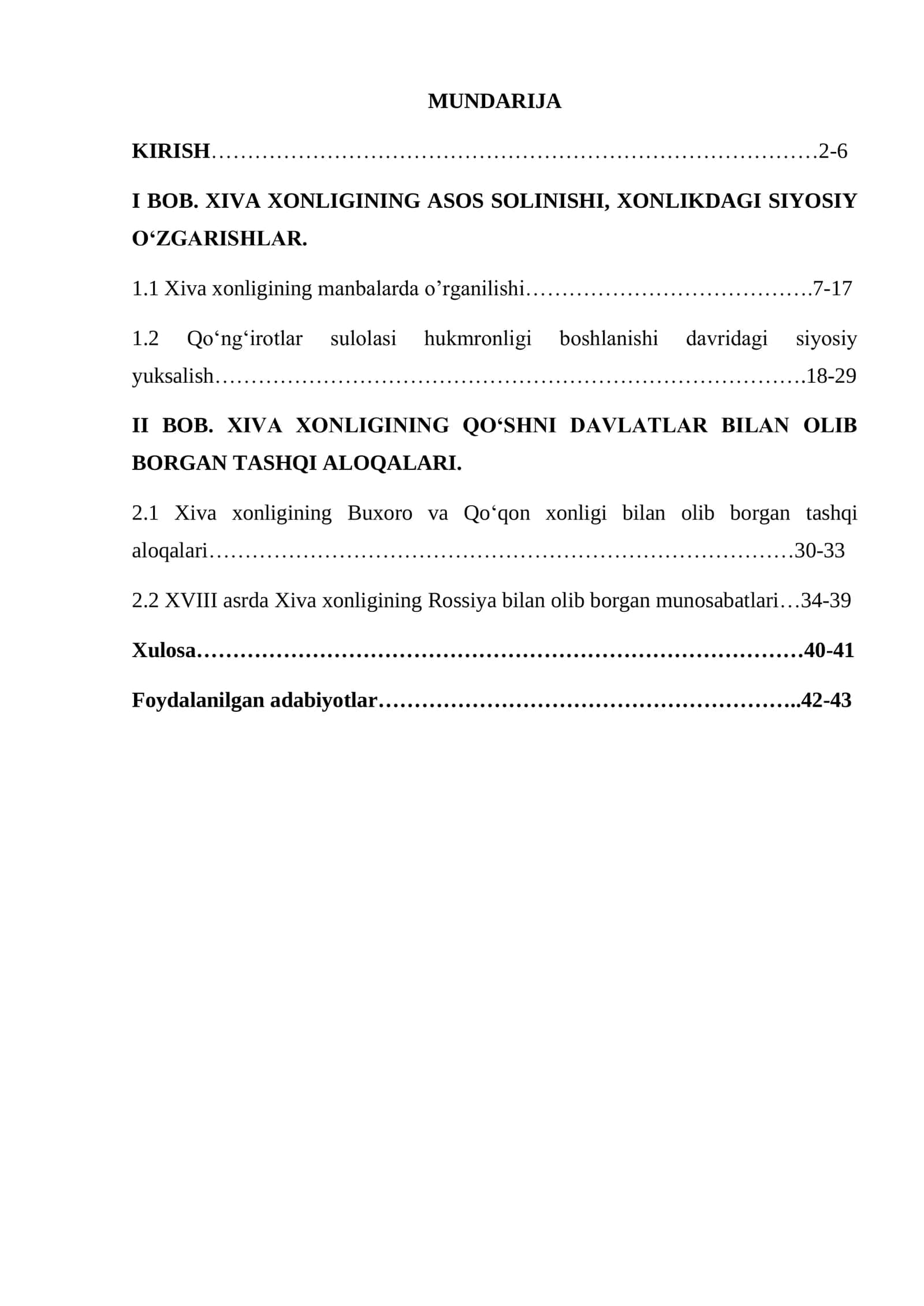 Xiva xonligining ichki va tashqi siyosati 1