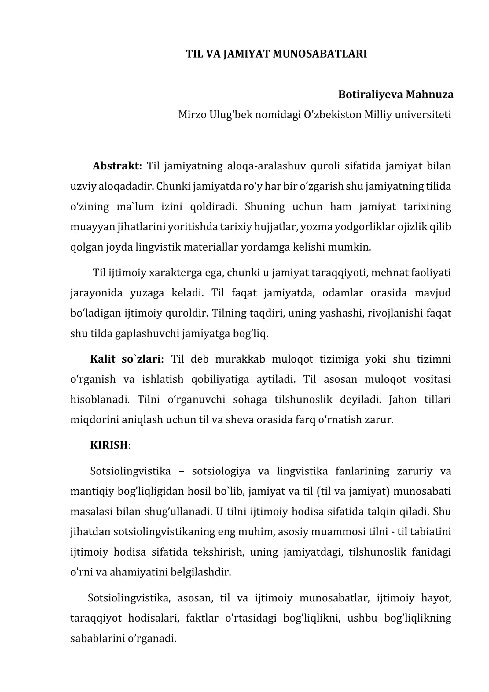 TIL VA JAMIYAT MUNOSABATLARI 1
